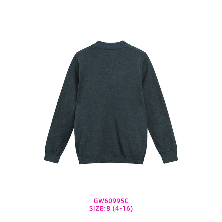 GW60995C-GREEN BUTTONED DOWN CARDIGAN