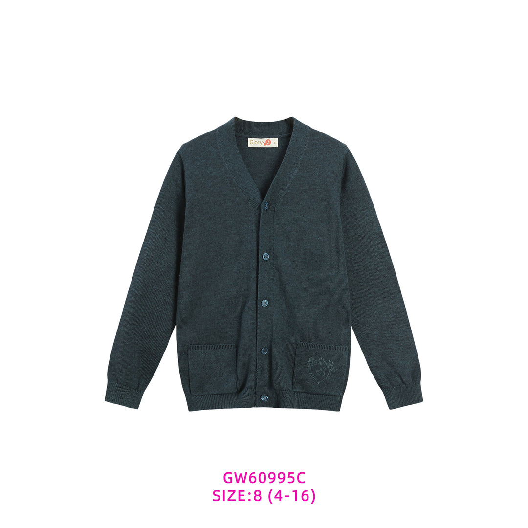 GW60995C-GREEN BUTTONED DOWN CARDIGAN