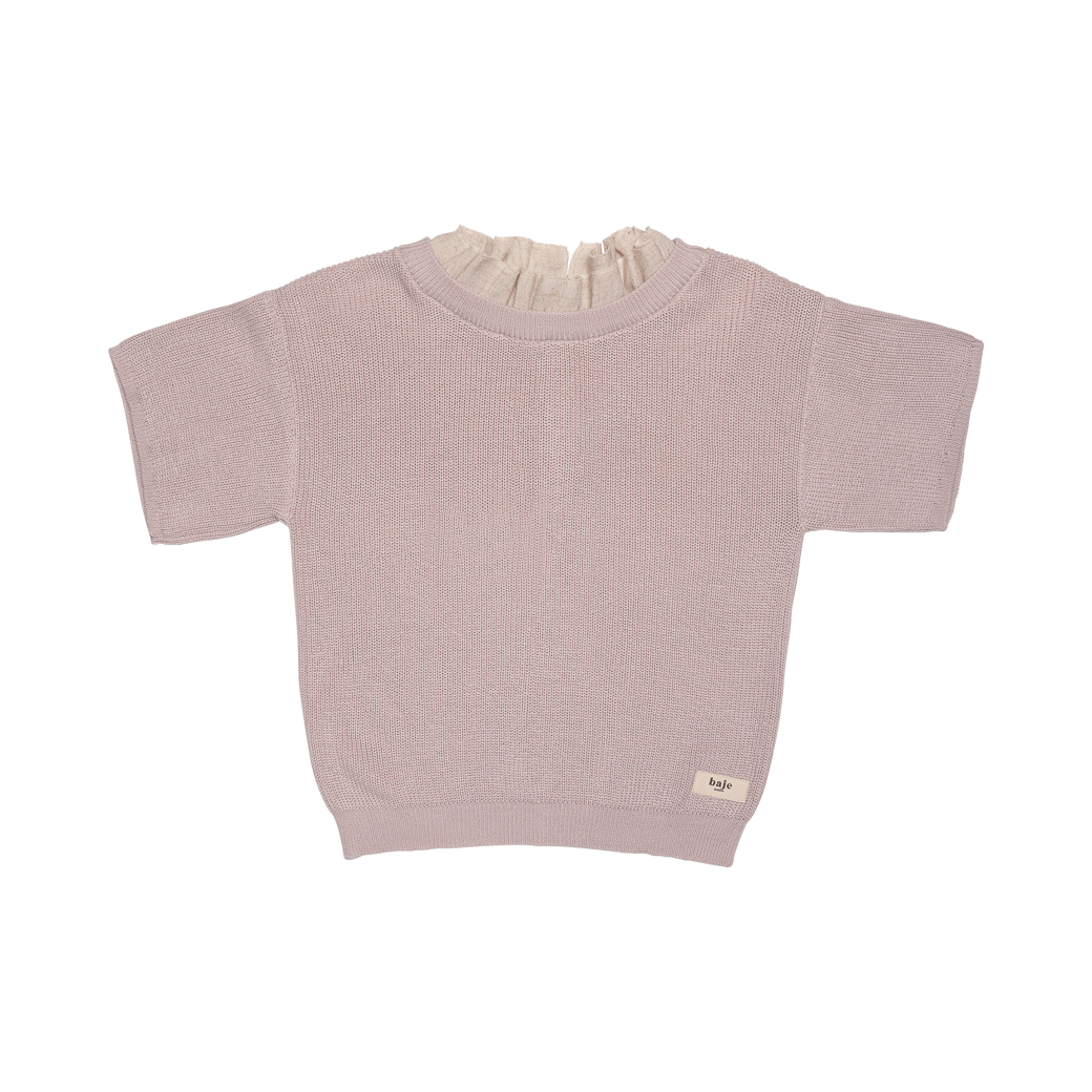 GINI SHORTSLEEVE KNIT TOP-Lilac