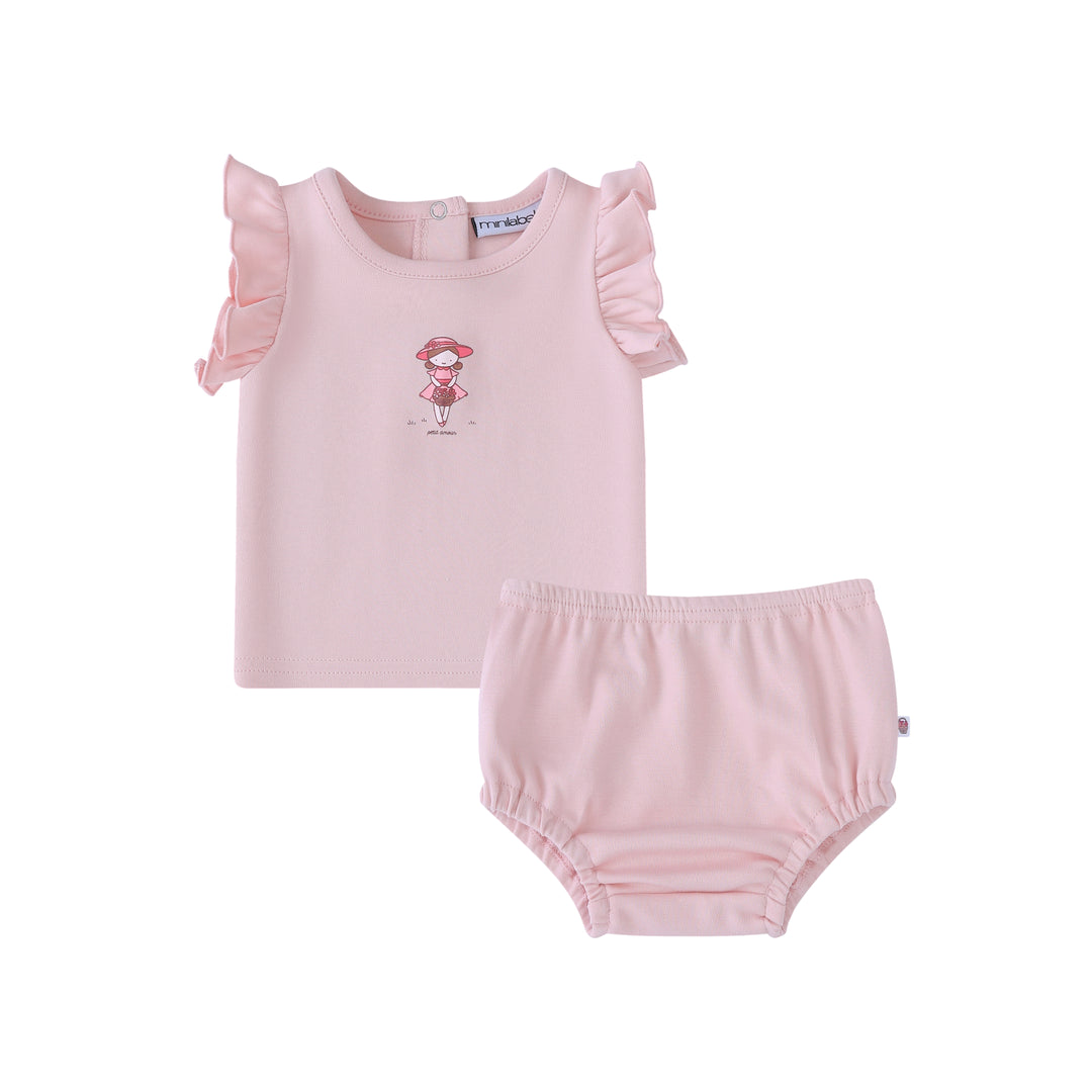 EA053-P-TP GIRLS DOLL TWO PIECE SET- PINK