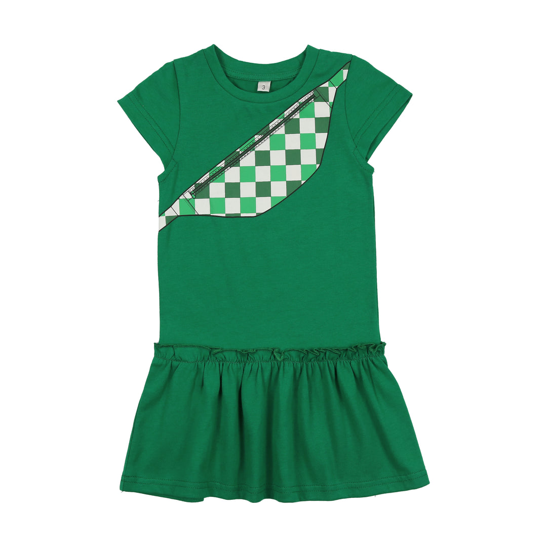 BTS25003SD-Graphic Dress Short Sleeve-Green