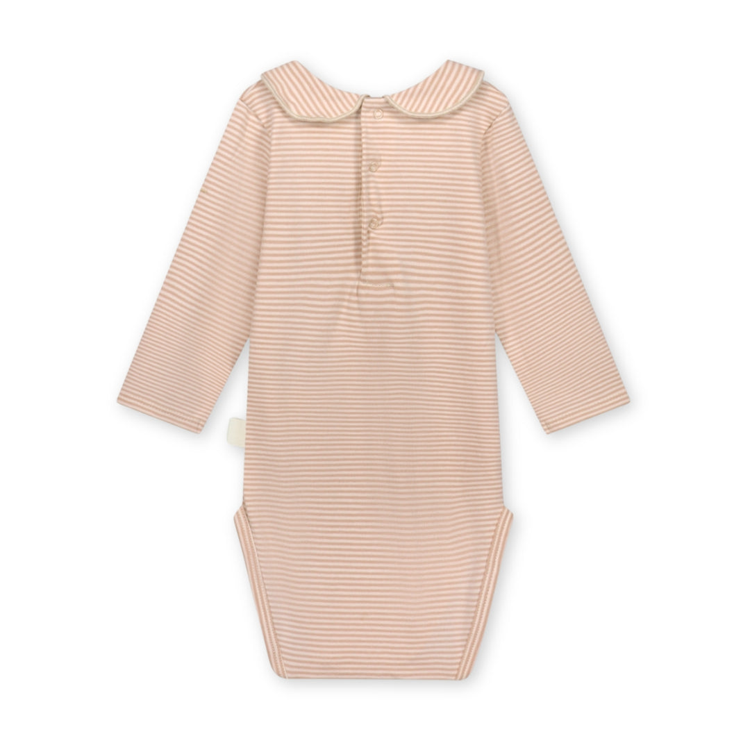 SUI027 BABY COLLAR ONESIE FADED PINK - CREAM