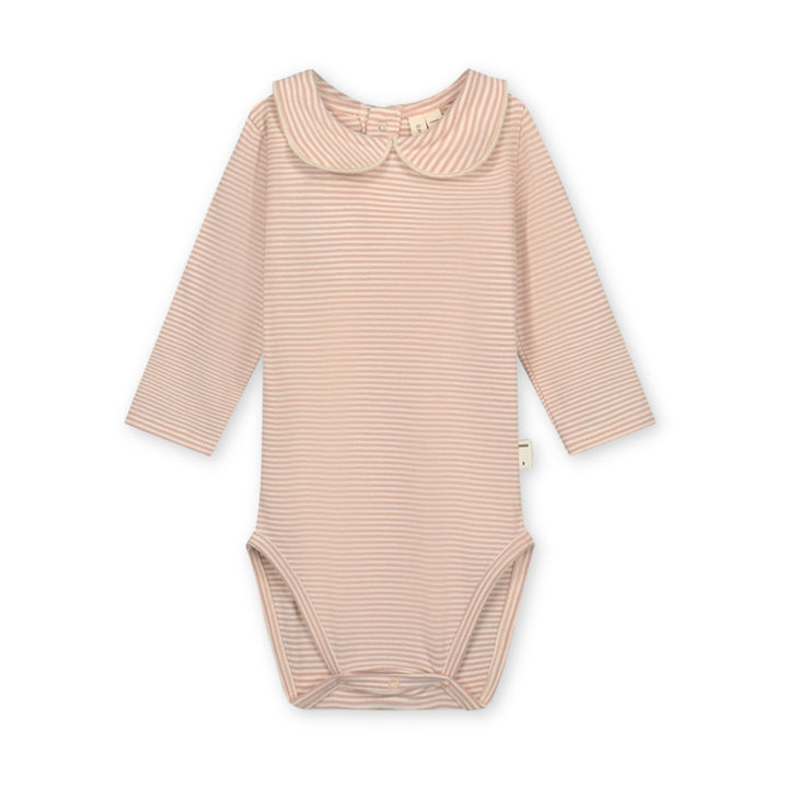 SUI027 BABY COLLAR ONESIE FADED PINK - CREAM