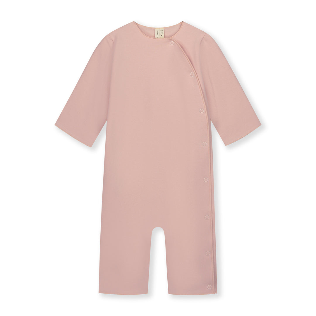 SUI066 BABY SUIT WITH SNAPS FADED PINK