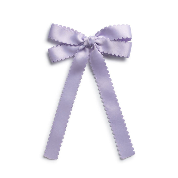 Gumdrop scalloped satin bow clip lavender