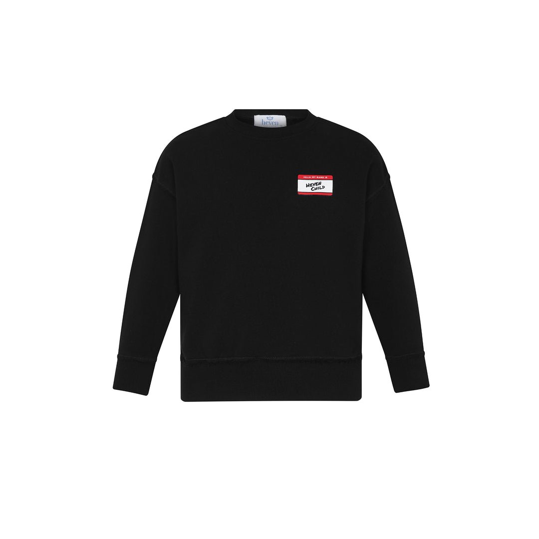 H72 BOYS HELLO SWEATSHIRT - BLACK