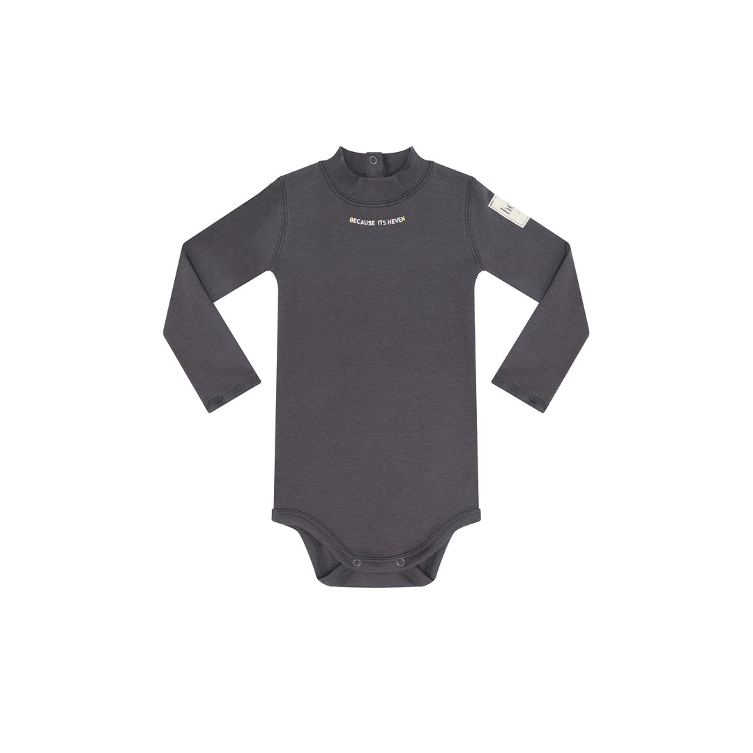 H82 BECAUSE ITS HEVEN TNECK ONESIE - GREY