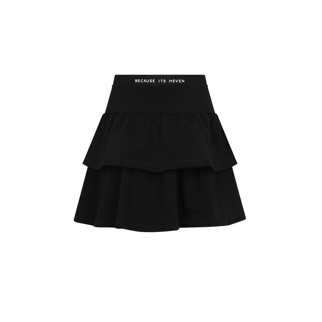 H83 BECAUSE ITS HEVEN TIERED SKIRT - BLACK