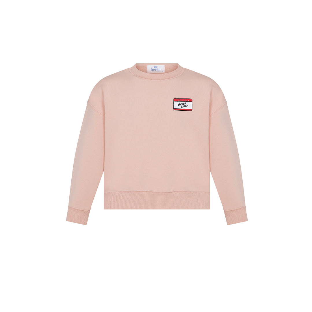 H91 GIRLS HELLO SWEATSHIRT - PINK