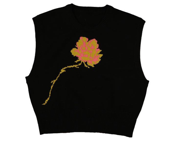 HKN841-2 TONE SINGLE ROSE KNIT-GREEN
