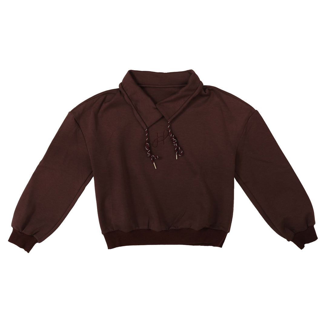 HSH041 FOLDOVER COLLAR SWEATSHIRT - PLUM