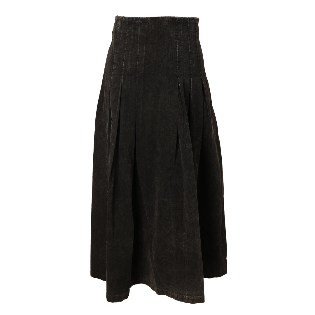 HSK018 CORD PLEAT SKIRT - GREY