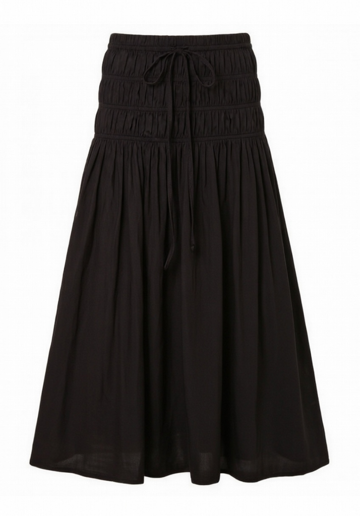 HSK058 SKIRT WITH WAIST TUNNELS - BLACK – whoopikids