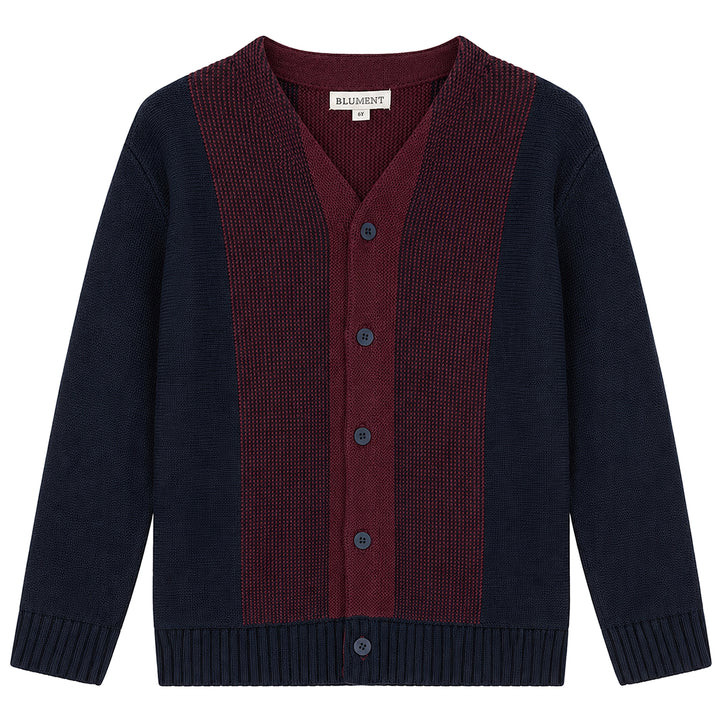 HUDSON STRIPE CARDIGAN-NAVY