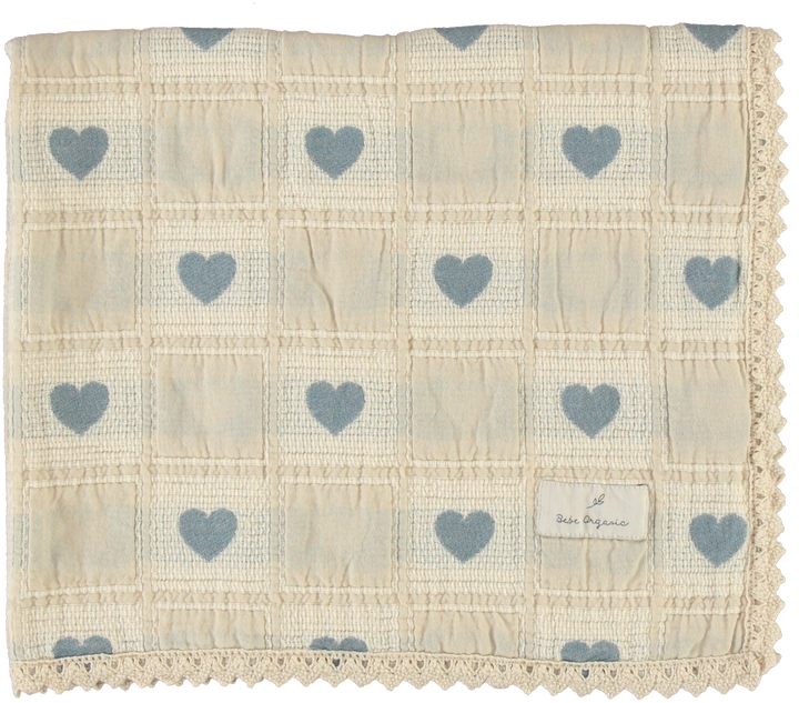 Heart Blanket-Heart Blue Patchwork