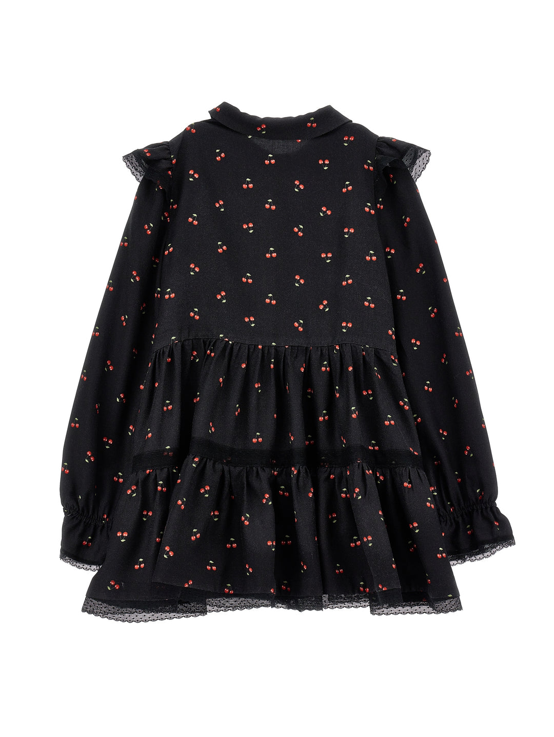 I1F902 6605-LS ALL OVER PRINTED DRESS-BLACK