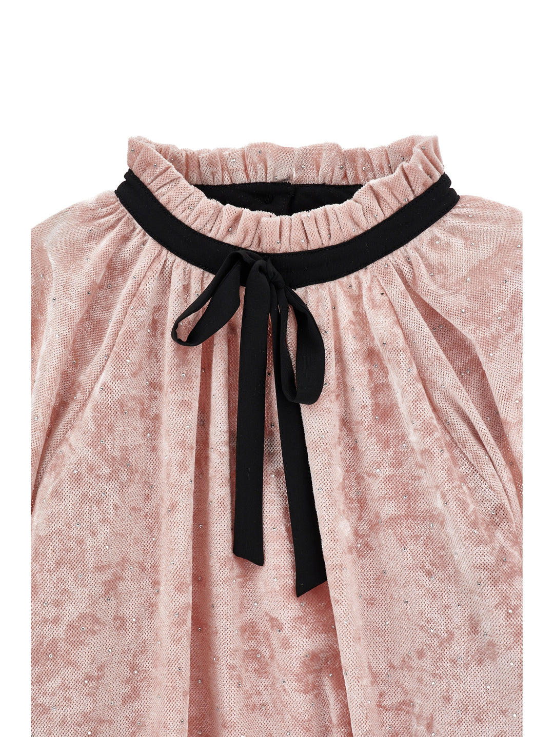 I1H303 ROSA ANTICO VELVET LS TOP WITH ALLOVER STRASS