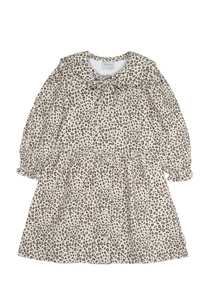 CHLOE CORDUROY DRESS - ANIMAL PRINTED CORDUROY (ECRU / MAUVE)