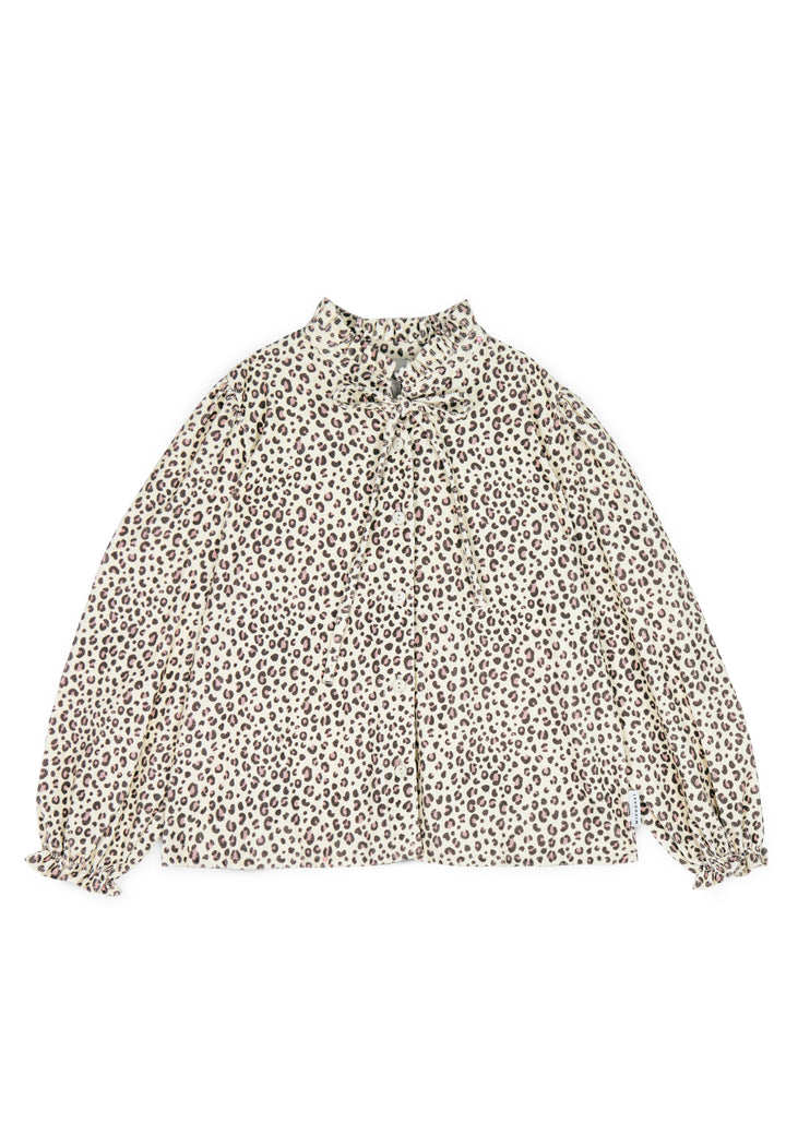CHLOE CORDUROY BLOUSE - ANIMAL PRINTED CORDUROY (ECRU / MAUVE)