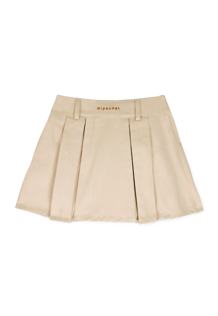 NINA PLEATED SKIRT - CUSTOM - COTTON TWILL (BEIGE)