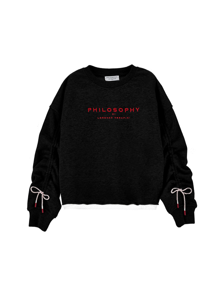 I9F601 6036-LS SWEATSHIRT W LOGO-BLACK