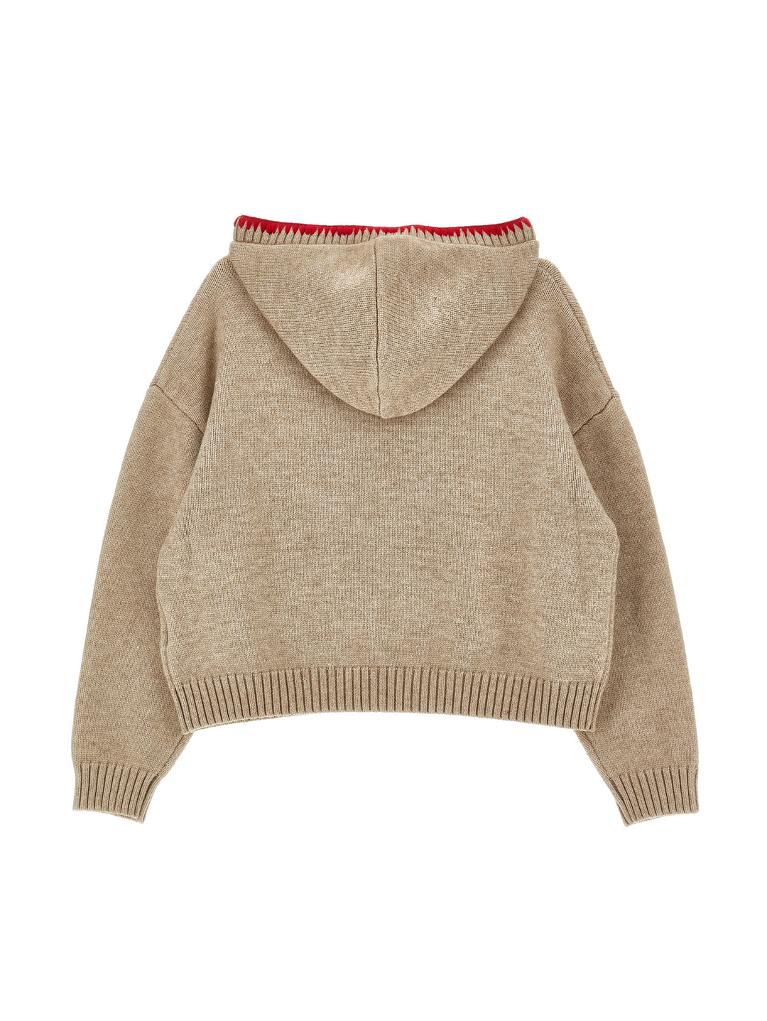 I9F608 6058-LS HOODIE W LOGO-BEIGE