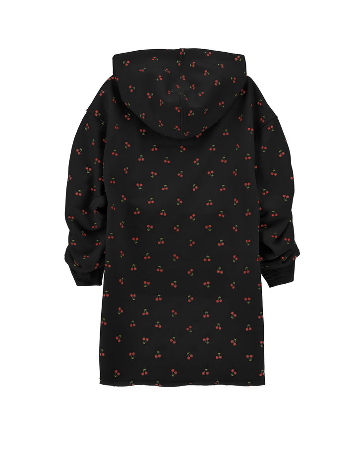 I9F900 6046-LS SWEATSHIRT DRESS W HOOD-BLACK