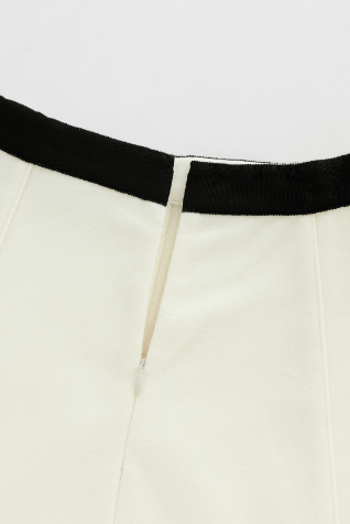 WOOL CIRCLE SKIRT-CREAM