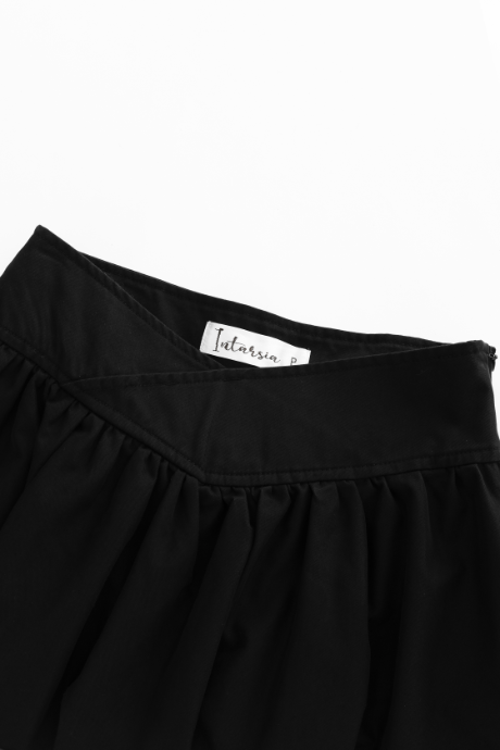 V YOKE CIRCLE SKIRT-BLACK