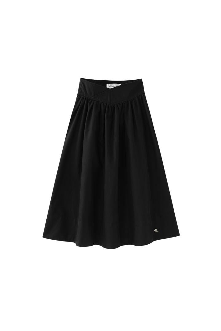 V YOKE CIRCLE SKIRT-BLACK