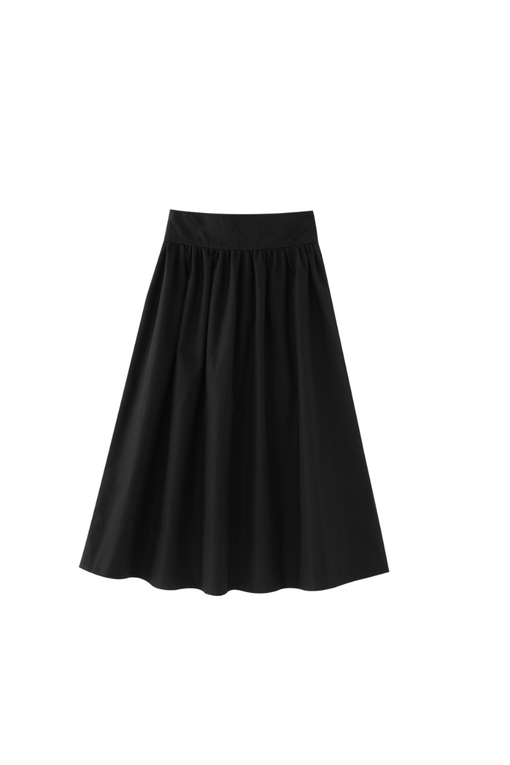 V YOKE CIRCLE SKIRT-BLACK
