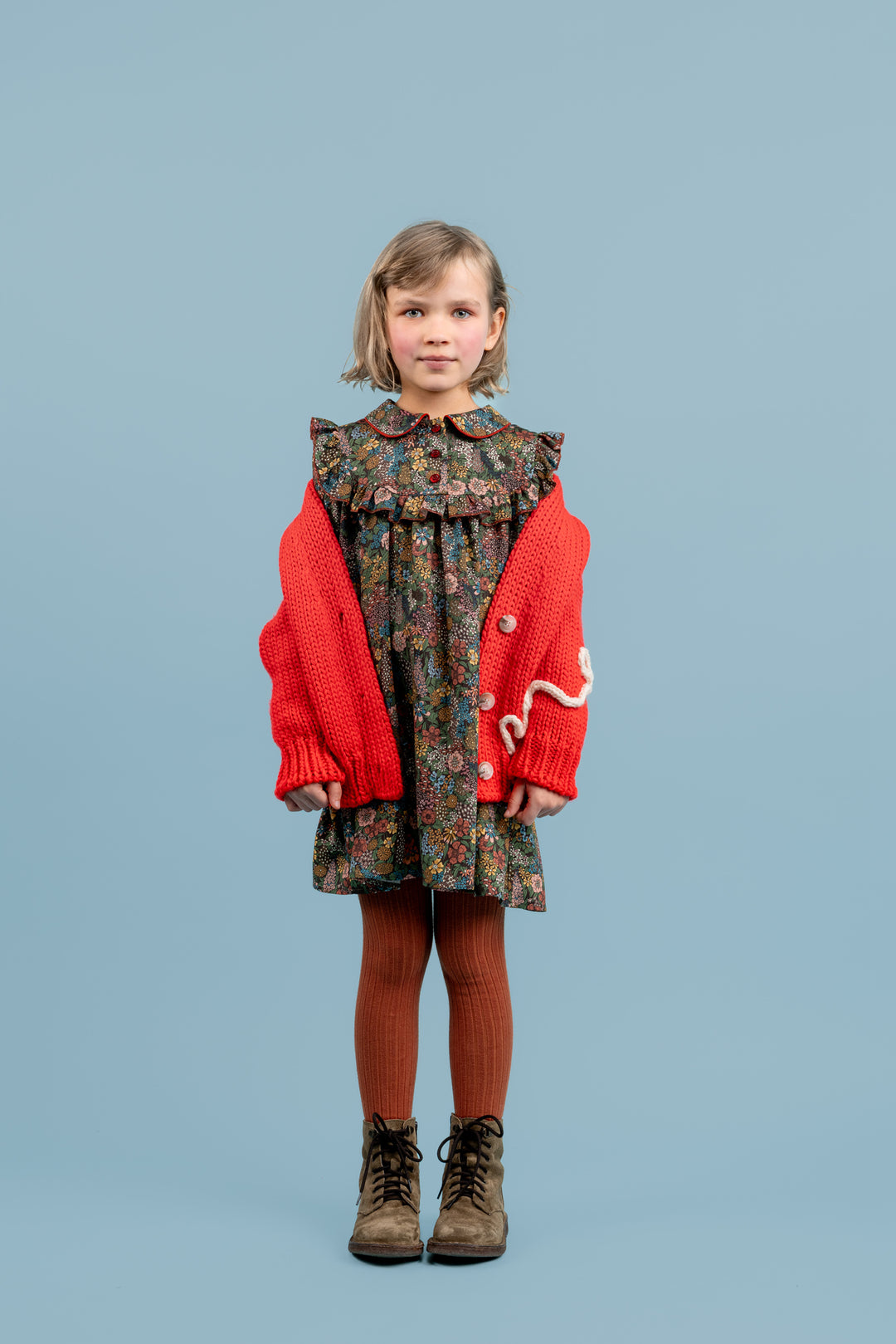 Special Edition Penelope Viscose Dress With Collar Longer Length - Green