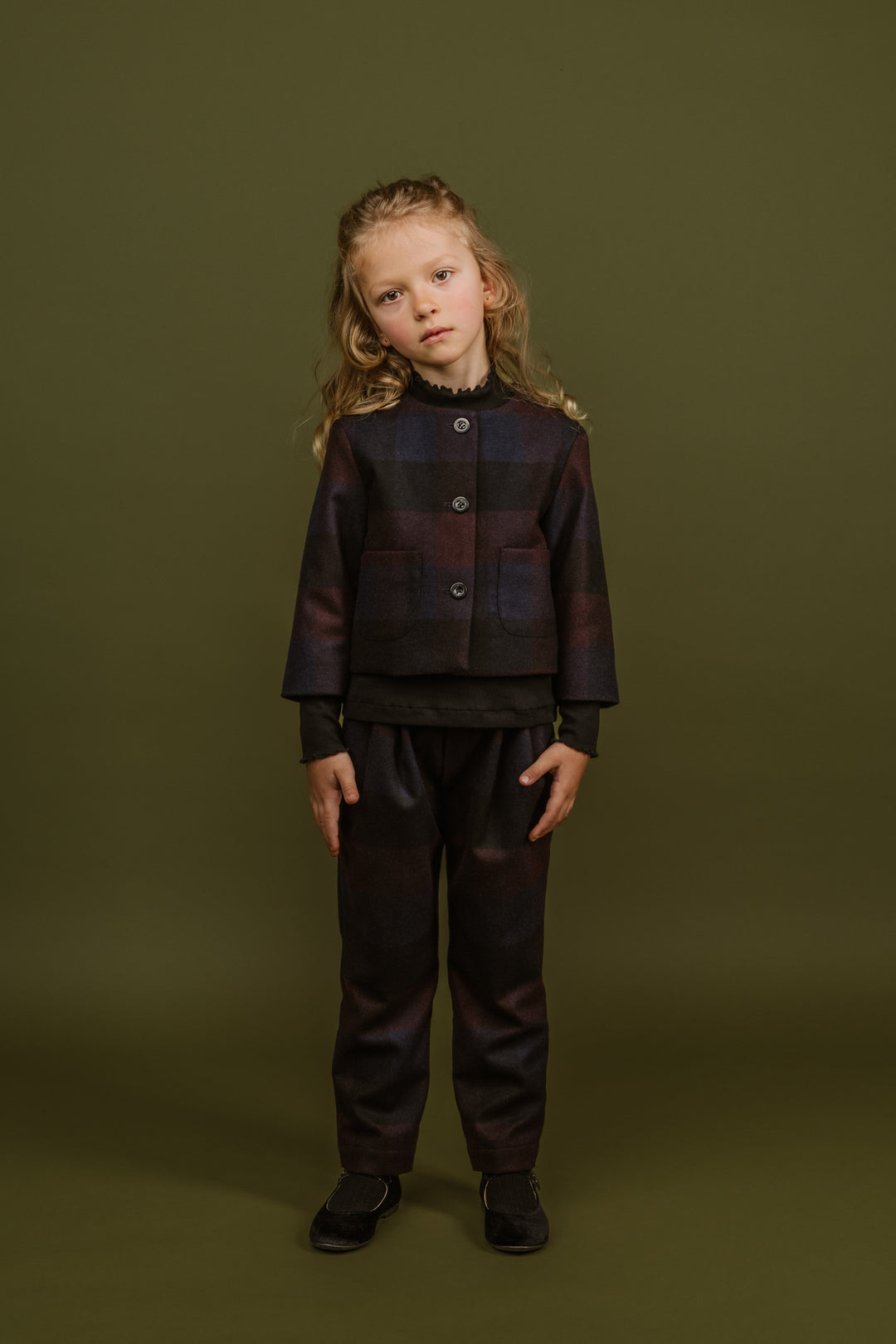Wool Crop Jacket Gia-Aubergine