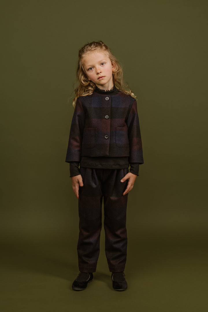 Wool Crop Jacket Gia-Aubergine