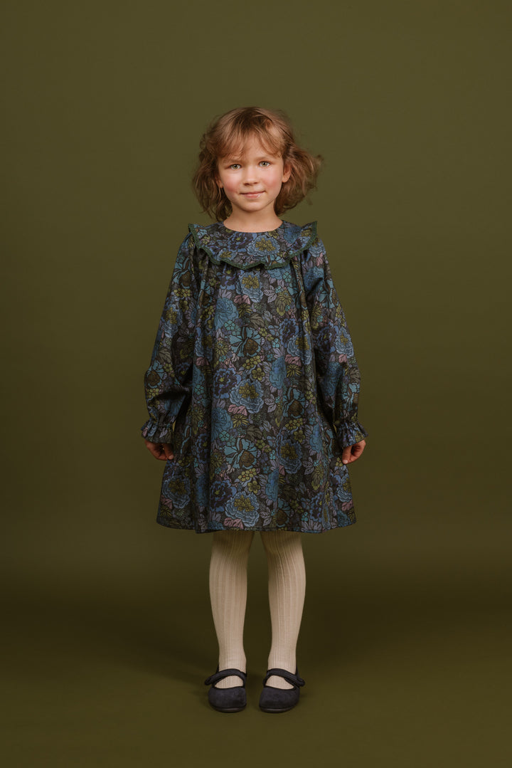 Special Edition Cotton Dress Beatrice Cover Knee-Blue