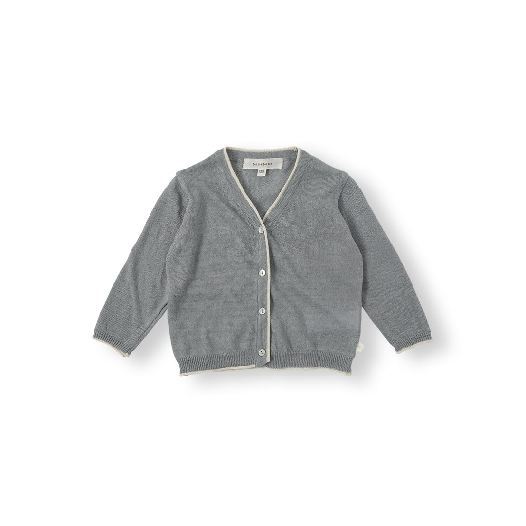BNI26MCR02 FINN LINING KNIT CARDIGAN  - GRAYISH BLUE