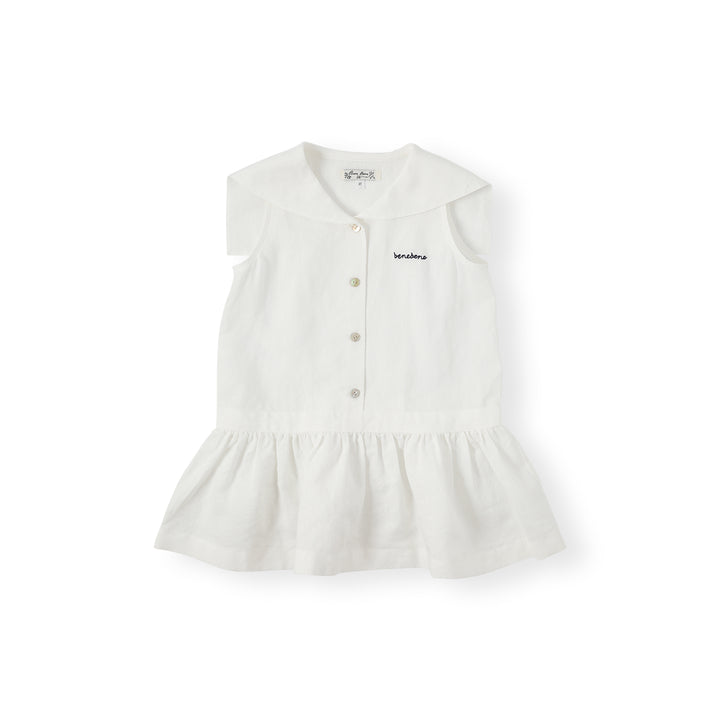 BNG26M1305 MARINE LINEN DRESS - IVORY