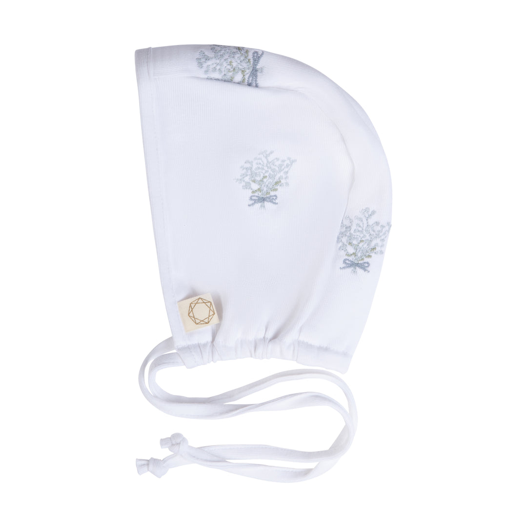 Babys Breath Bonnet-White/Light Blue