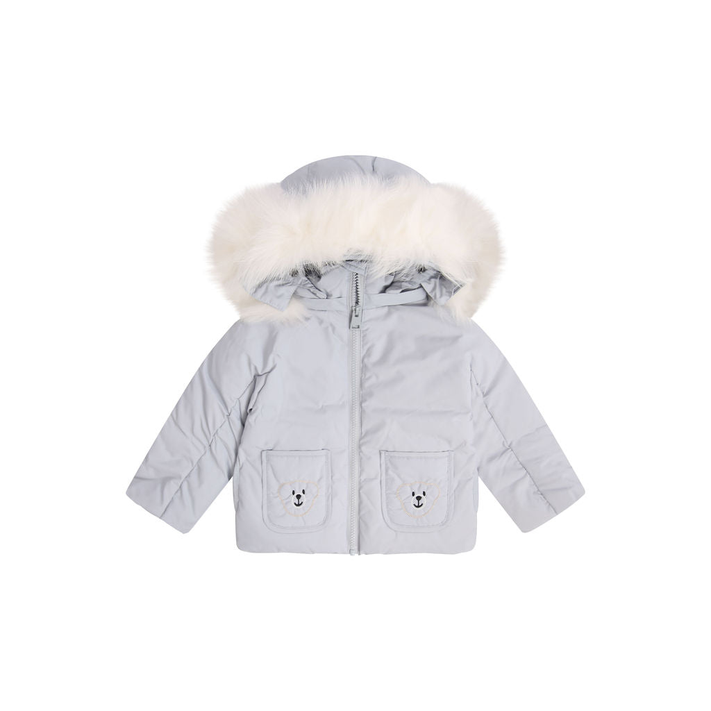 C416 Blue Teddy Pocket Coat