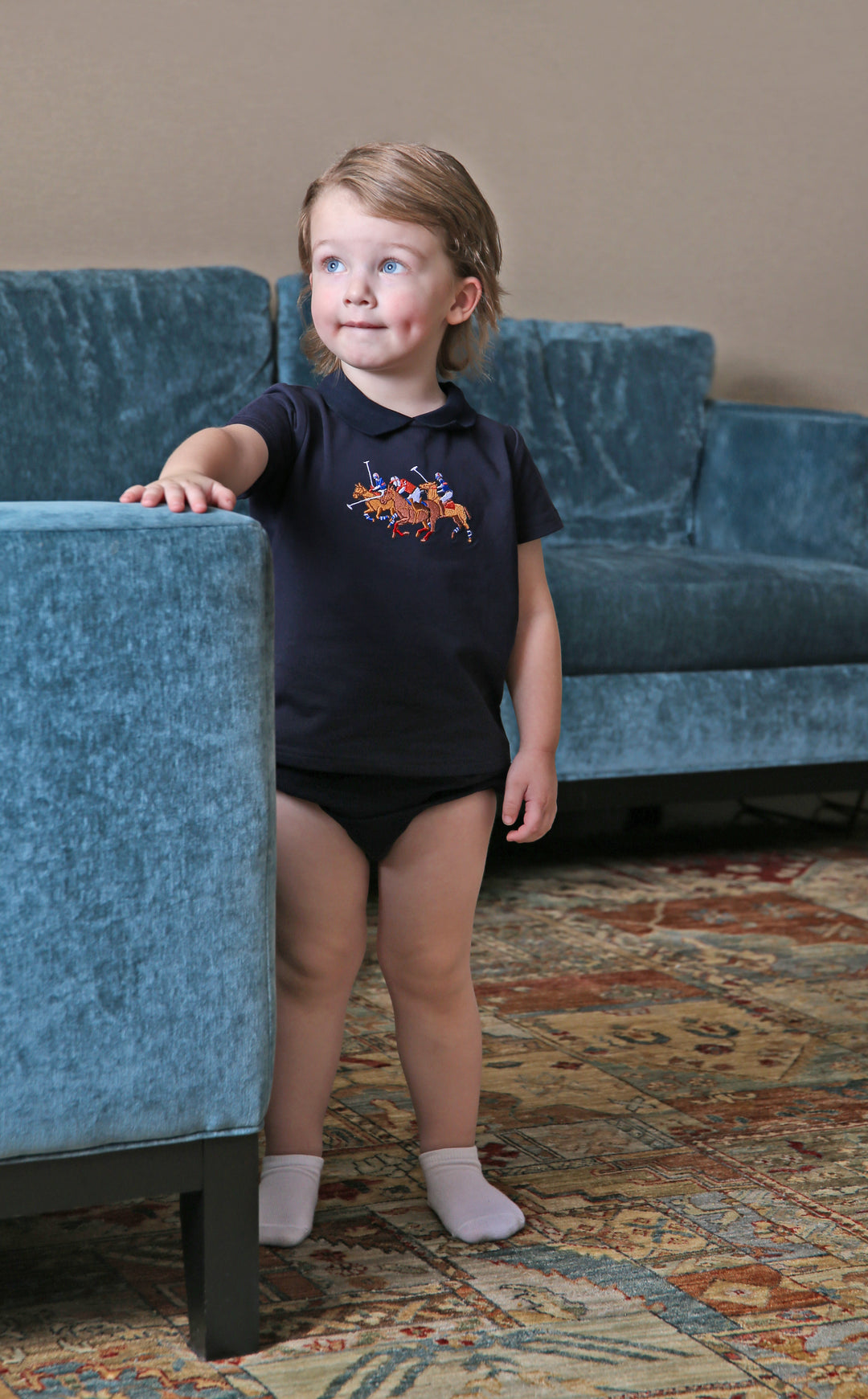 TR154 - Navy Horse - Baby Set
