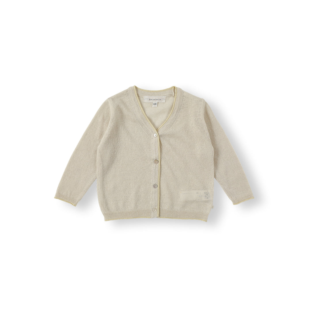 BNI26MCR02 FINN LINING KNIT CARDIGAN  - LIGHT BEIGE