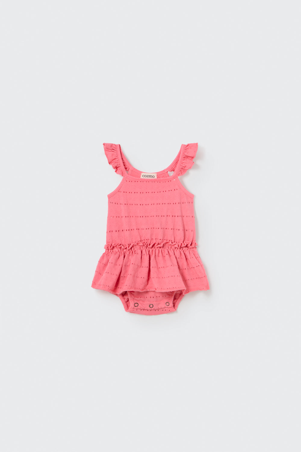 ISOLDA299S5-EMBELLISHED JACQUARD BABY ROMPER-confetti pink