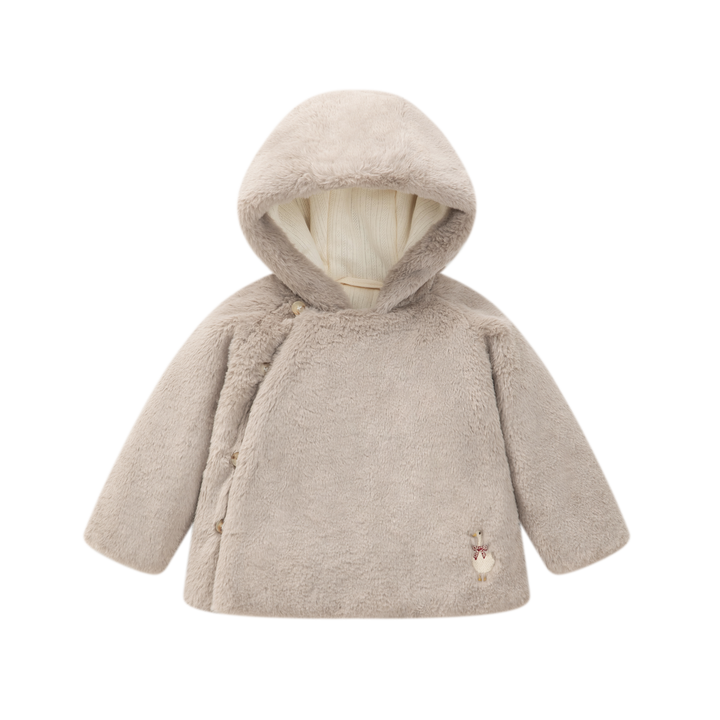 J-2540 Baby Fur Coat - Mocha