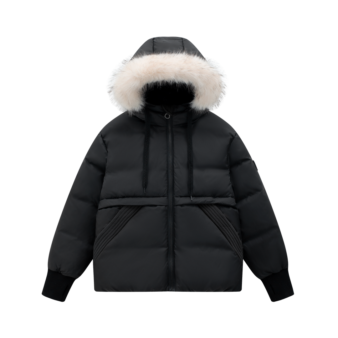 J-2546 Contrast Pocket Coat - Black/Heather Black