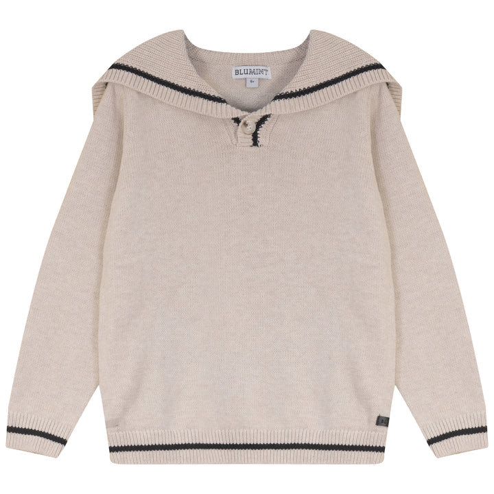 JETT SAILOR COLLAR TRIM TOP-OATMEAL