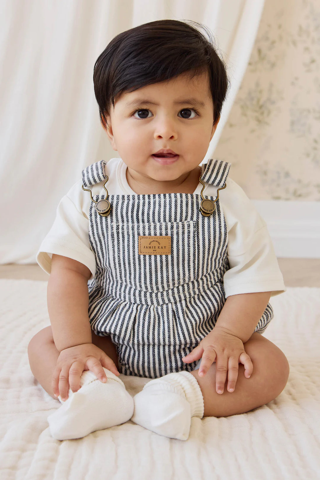 PAX PLAYSUIT - SAILOR STRIPE ECLIPSE/CLOUD