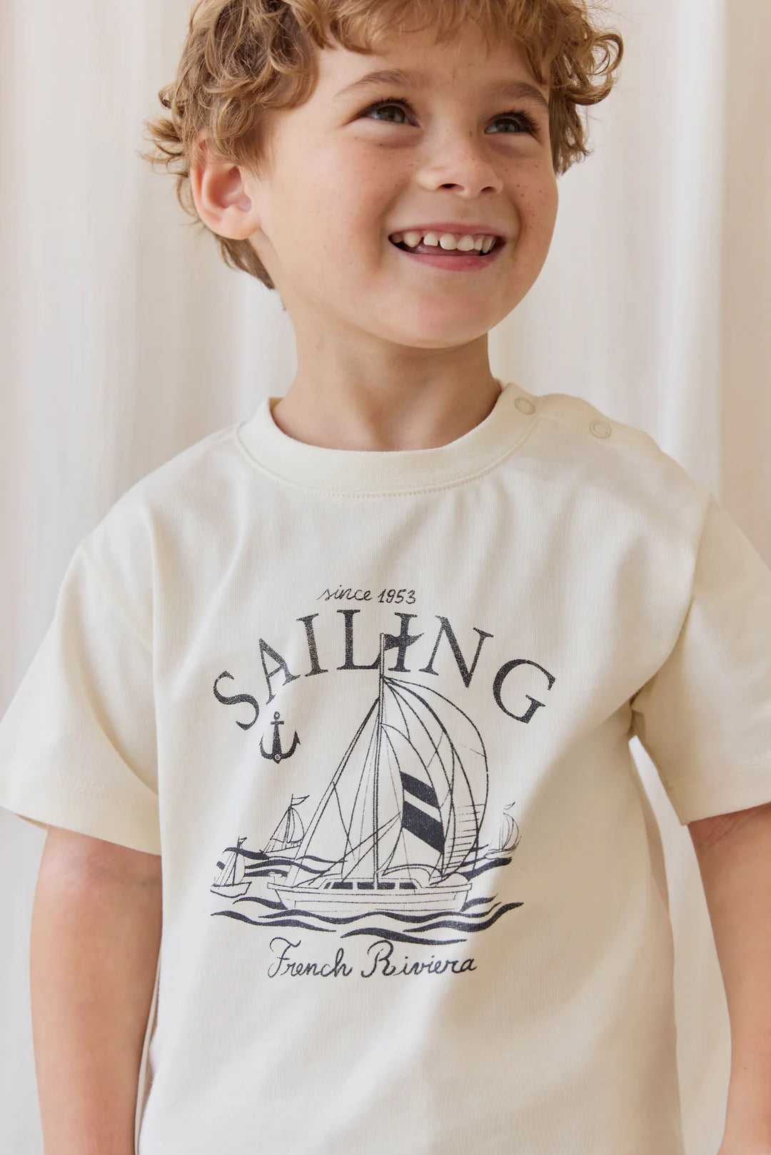 ORGANIC COTTON BJORN TEE - FRENCH RIVIERA ECLIPSE