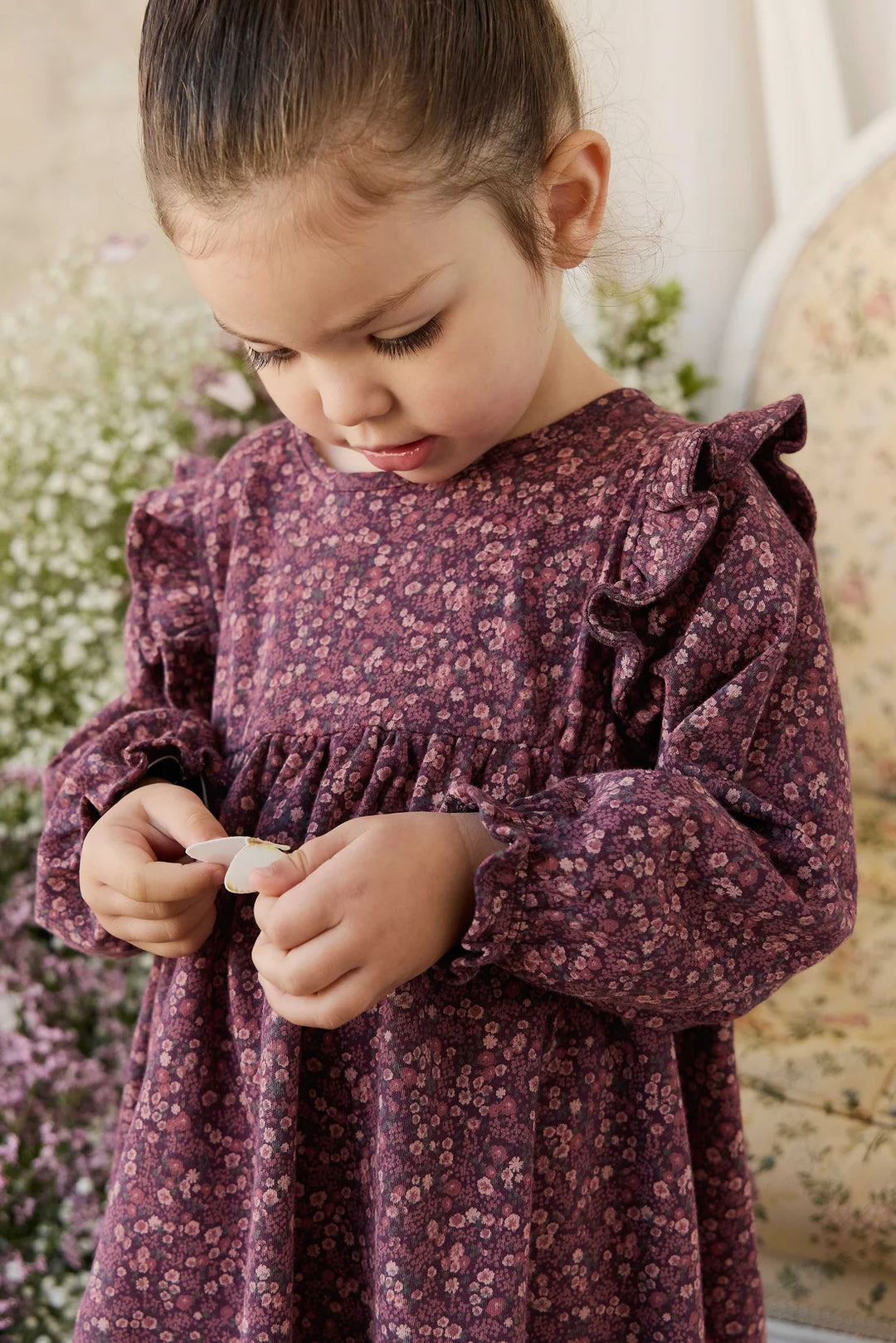 J213012049 Organic Cotton Frankie Dress - Fig Floral