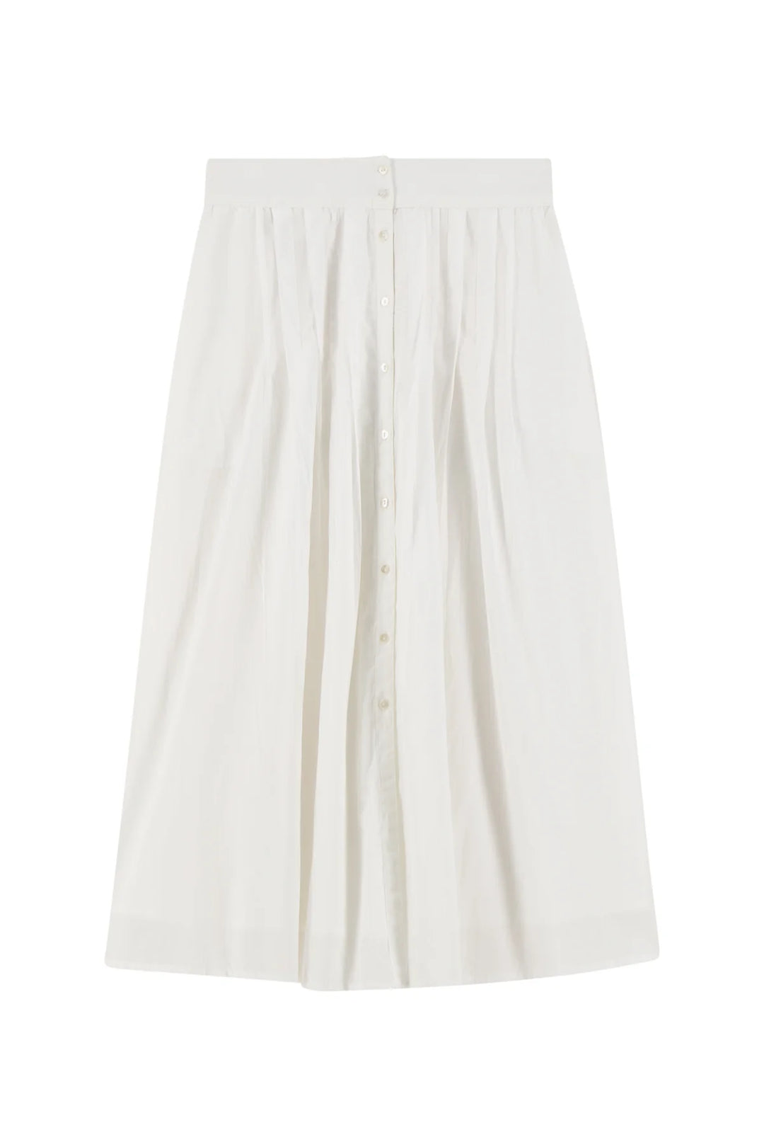 Joni TC160 Pleat-White Long skirt