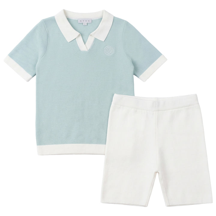 JUSTICE CROCHET KNIT SET-MINT